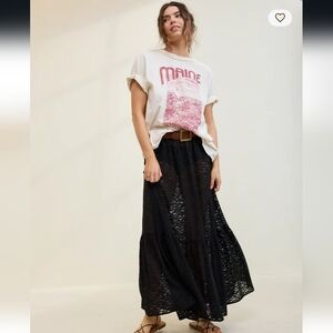 Aerie Tiered Lace Maxi Skirt